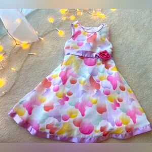 Baby Girl Multicolor Easter Floral Butterflies Dress Sleeveless